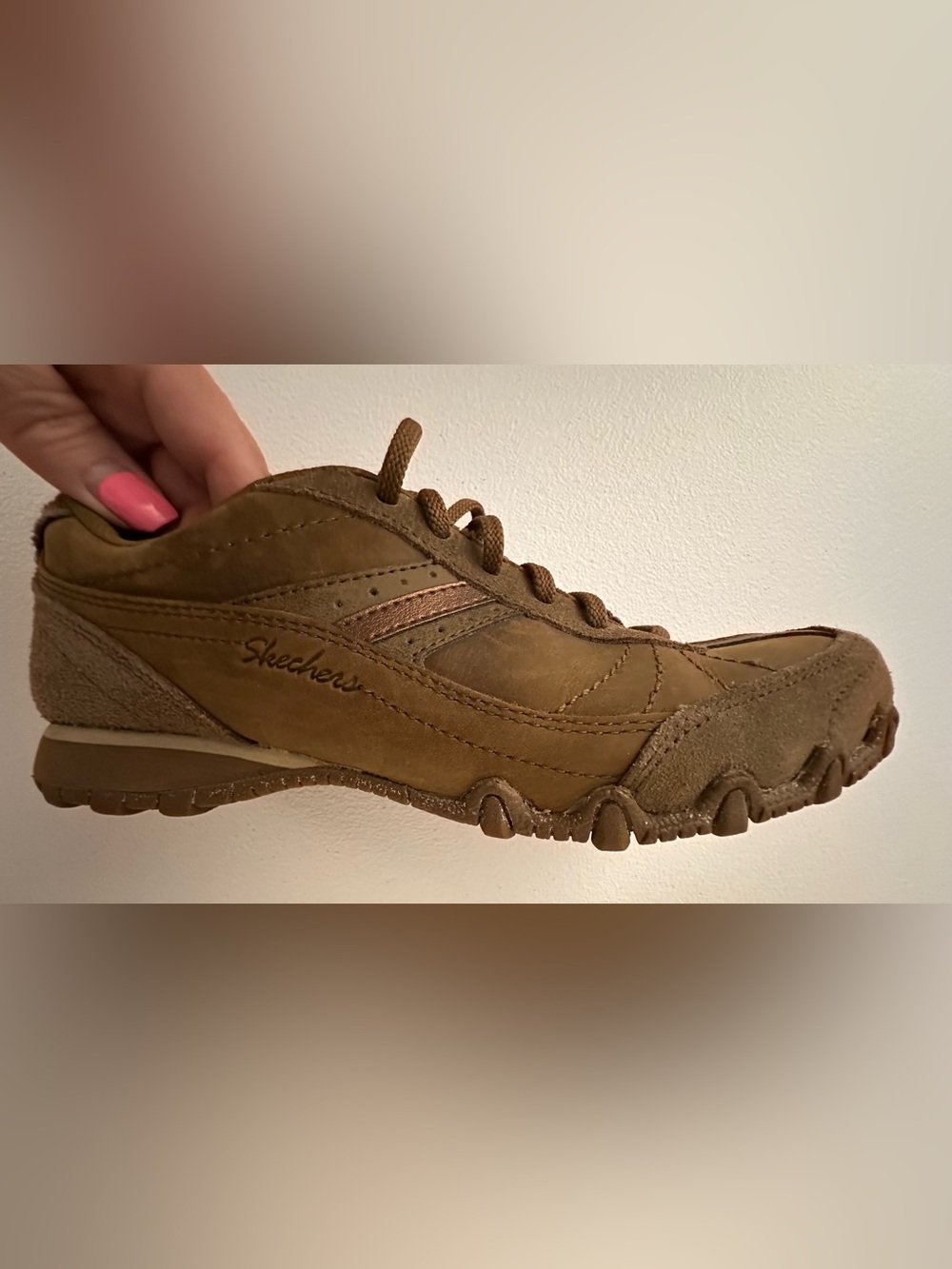 Brown Suede Athletic Sketchers with Copper Accent - Picture 5 of 9